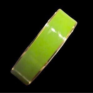 Vintage Green Enamel Bangle Gold Tone Bracelet